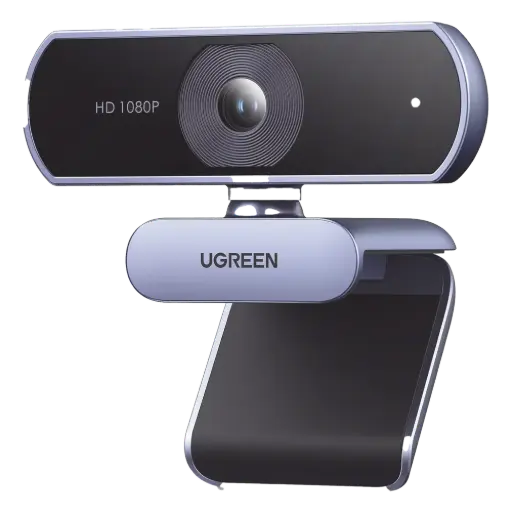 [15728] Cámara Web HD UGREEN con Micrófono Integrado | Resolución 1080P@30FPS | Micrófonos Duales Integrados | Cancelación de Ruido | Corrección de Luz Automática | Vista Amplia de 85° | Rotación Flexible de 36